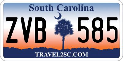 SC license plate ZVB585