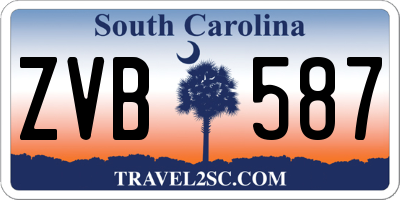 SC license plate ZVB587