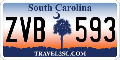 SC license plate ZVB593