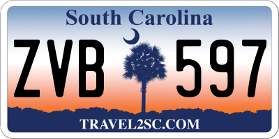 SC license plate ZVB597