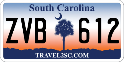 SC license plate ZVB612
