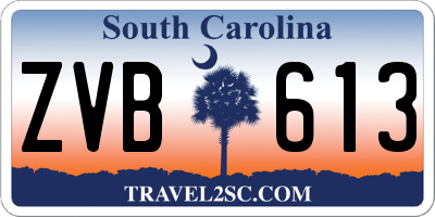 SC license plate ZVB613