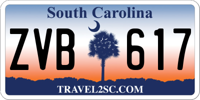 SC license plate ZVB617