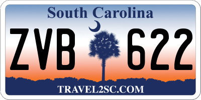 SC license plate ZVB622