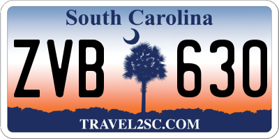 SC license plate ZVB630