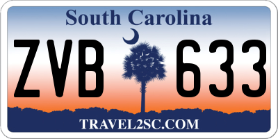 SC license plate ZVB633