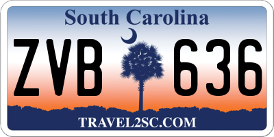 SC license plate ZVB636