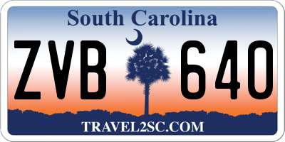 SC license plate ZVB640
