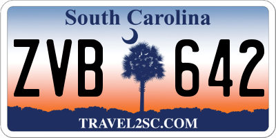 SC license plate ZVB642
