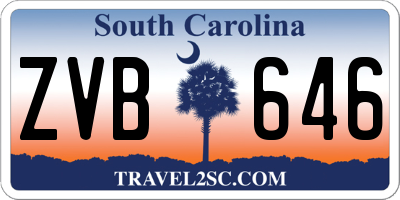 SC license plate ZVB646