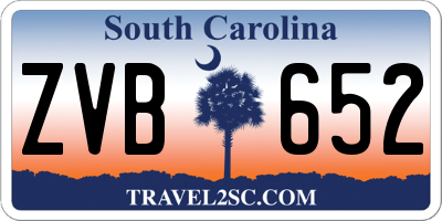 SC license plate ZVB652