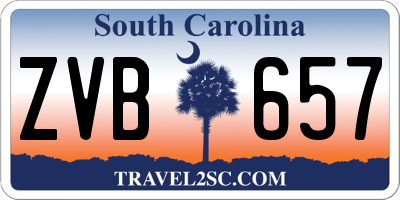 SC license plate ZVB657