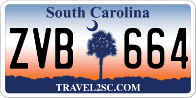 SC license plate ZVB664