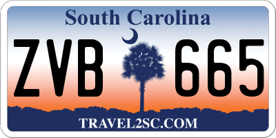 SC license plate ZVB665