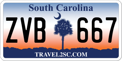 SC license plate ZVB667