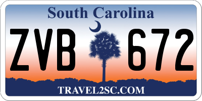SC license plate ZVB672