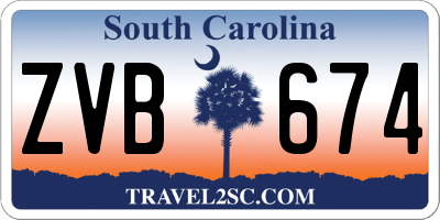 SC license plate ZVB674