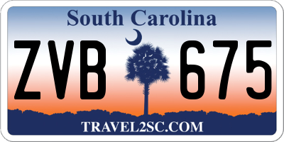 SC license plate ZVB675
