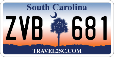 SC license plate ZVB681