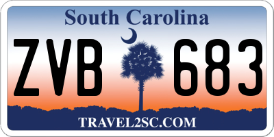 SC license plate ZVB683