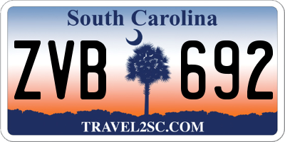 SC license plate ZVB692