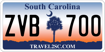 SC license plate ZVB700