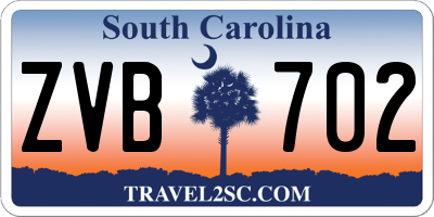 SC license plate ZVB702