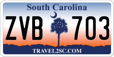 SC license plate ZVB703