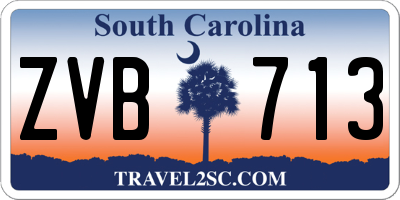 SC license plate ZVB713
