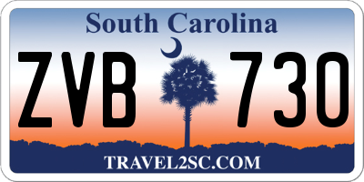 SC license plate ZVB730