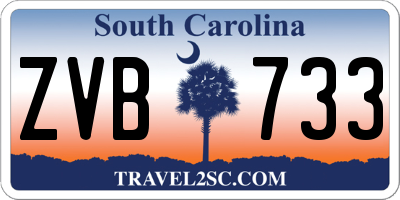 SC license plate ZVB733