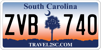 SC license plate ZVB740