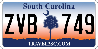 SC license plate ZVB749