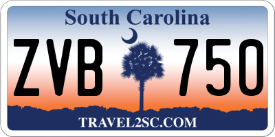 SC license plate ZVB750