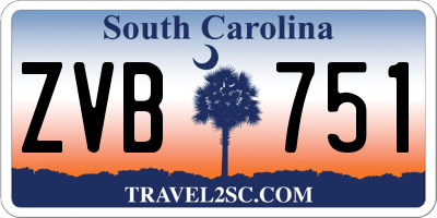 SC license plate ZVB751
