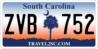 SC license plate ZVB752