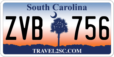 SC license plate ZVB756