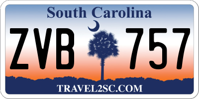 SC license plate ZVB757