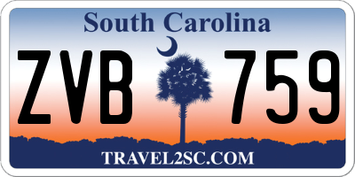 SC license plate ZVB759