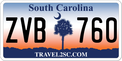 SC license plate ZVB760