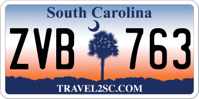 SC license plate ZVB763