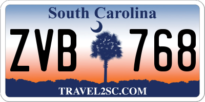 SC license plate ZVB768