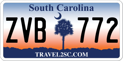 SC license plate ZVB772