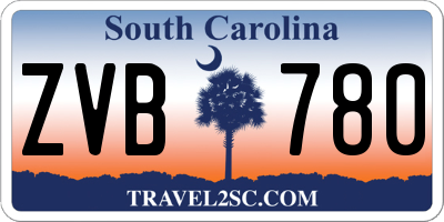 SC license plate ZVB780