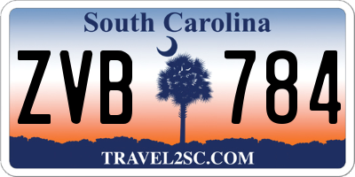 SC license plate ZVB784