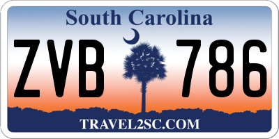 SC license plate ZVB786