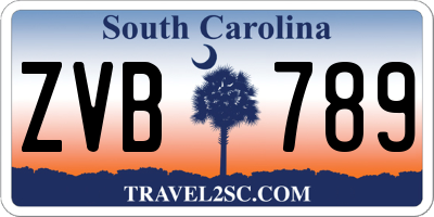 SC license plate ZVB789