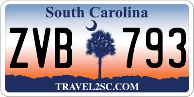 SC license plate ZVB793