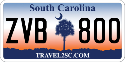 SC license plate ZVB800