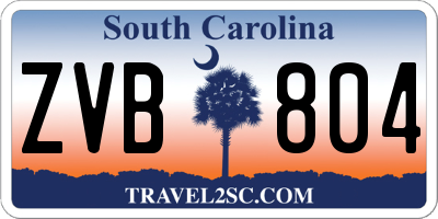 SC license plate ZVB804